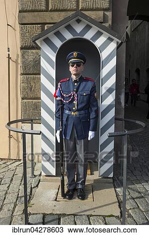 Stock Image - Watchguard in the Prague castle, Prague, Czech Republic, Europe. Fotosearch