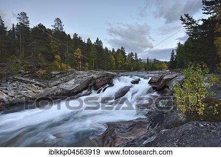 Waterfall in the river Saltelva, Saltdal, Norway, Europe View Large Photo Image Stock Photo - Waterfall in the river Saltelva, Saltdal, Norway, Europe. Fotosearch