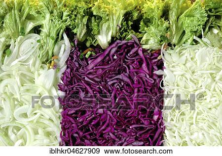 Stock Photo - White cabbage and red cabbage salad. Fotosearch