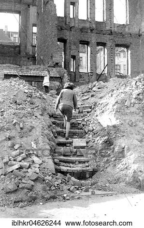 Woman and child in ruins, ca. 1945 Leipzig, Germany, Europe View Large Photo Image Picture - Woman and child in ruins, ca. 1945 Leipzig, Germany, Europe. Fotosearch
