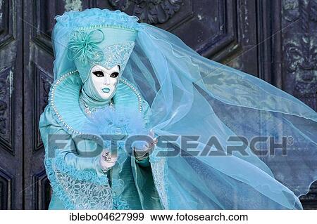 Woman in turquoise carnival costume, Carnival in Venice, Italy, Europe View Large Photo Image Stock Photo - Woman in turquoise carnival costume, Carnival in Venice, Italy, Europe. Fotosearch