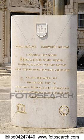 World Heritage stone tablet, Trogir, Dalmatia, Croatia, Europe View Large Photo Image Stock Image - World Heritage stone tablet, Trogir, Dalmatia, Croatia, Europe. Fotosearch