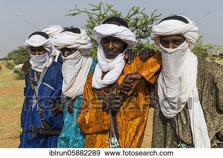Stock Photo - Young Tuaregs at the Gerewol festival, courtship ritual competition among the Woodaabe Fula people, Niger, Africa. Fotosearch
