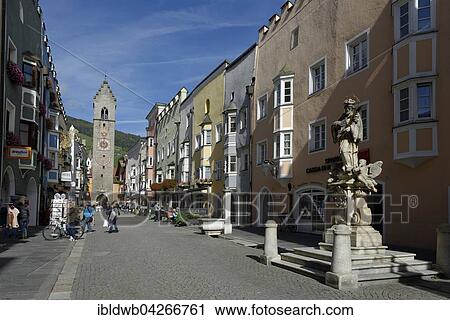 Zwolferturm in the historic centre, Nepomuk monument at the front, pedestrianized area Neustadt, Sterzing, Vipiteno, region of Trentino-Alto Adige, Italy, Europe View Large Photo Image Stock Image - Zwolferturm in the historic centre, Nepomuk monument at the front, pedestrianized area Neustadt, Sterzing, Vipiteno, region of Trentino-Alto Adige, Italy, Europe. Fotosearch