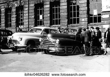Stock Image - American cars, ca. 1955, Leipzig, Germany, Europe. Fotosearch