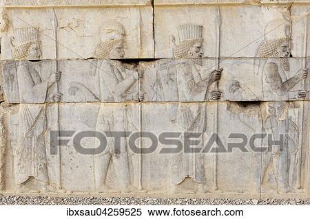 Antikes Relief der Achameniden, Perser und Meder, Soldaten der unsterblichen Garde am Apadana, Palast, archaologische Ausgrabungsstatte, altpersische Residenzstadt Persepolis, UNESCO Weltkulturerbe, Provinz Fars, Iran View Large Photo Image Stock Photography - Antikes Relief der Achameniden, Perser und Meder, Soldaten der unsterblichen Garde am Apadana, Palast, archaologische Ausgrabungsstatte, altpersische Residenzstadt Persepolis, UNESCO Weltkulturerbe, Provinz Fars, Iran. Fotosearch