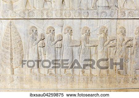 Antikes Relief der Achameniden, Delegation der Ionier, Apadana, Palast, archaologische Ausgrabungsstatte, altpersische Residenzstadt Persepolis, UNESCO Weltkulturerbe, Provinz Fars, Iran View Large Photo Image Stock Photography - Antikes Relief der Achameniden, Delegation der Ionier, Apadana, Palast, archaologische Ausgrabungsstatte, altpersische Residenzstadt Persepolis, UNESCO Weltkulturerbe, Provinz Fars, Iran. Fotosearch