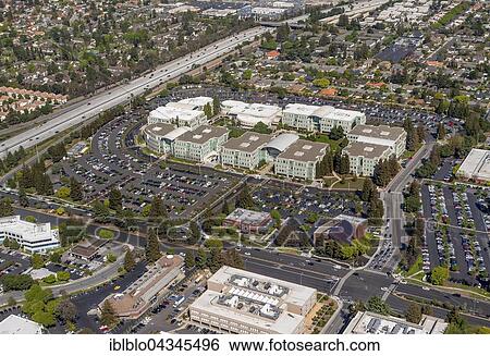 Stock Photograph - Apple Campus I or Apple Campus 1, Cupertino, Silicon Valley, California, USA, North America. Fotosearch