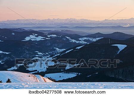 Ausblick vom Belchen im Winter auf die Schweizer Alpen, Alpenkette, Schwarzwald, Baden-Wurttemberg, Deutschland, Europa View Large Photo Image Stock Photo - Ausblick vom Belchen im Winter auf die Schweizer Alpen, Alpenkette, Schwarzwald, Baden-Wurttemberg, Deutschland, Europa. Fotosearch