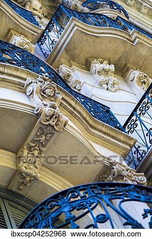 Balkone, Jugendstil, Eixample, Barcelona, Katalonien, Spanien, Europa View Large Photo Image Stock Photo - Balkone, Jugendstil, Eixample, Barcelona, Katalonien, Spanien, Europa. Fotosearch