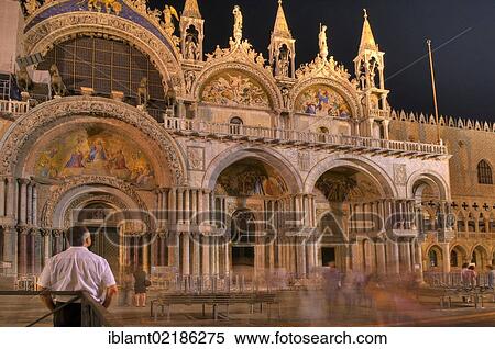 Basilica di San Marco, St Mark's Basilica at night, prime example of Venetian-Byzantine architecture, built in 1094, on St. Mark's Square, Venice, Veneto, Italy, Europe View Large Photo Image Stock Photography - Basilica di San Marco, St Mark's Basilica at night, prime example of Venetian-Byzantine architecture, built in 1094, on St. Mark's Square, Venice, Veneto, Italy, Europe. Fotosearch
