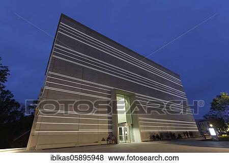 Bauhaus Museum, night photograph, architects Heike Hanada and Benedict Tonon, Weimar, Thuringia, Germany, Europe View Large Photo Image Stock Photo - Bauhaus Museum, night photograph, architects Heike Hanada and Benedict Tonon, Weimar, Thuringia, Germany, Europe. Fotosearch