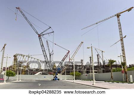 Baustelle des Khalifa International Stadium, Doha, Katar, Asien View Large Photo Image Stock Photography - Baustelle des Khalifa International Stadium, Doha, Katar, Asien. Fotosearch