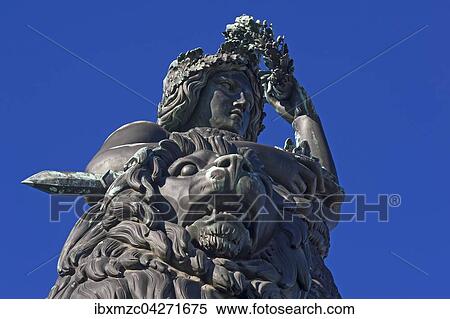 Bavaria mit Lowe und Lorbeerkranz, Munchen, Bayern, Deutschland, Europa View Large Photo Image Stock Photography - Bavaria mit Lowe und Lorbeerkranz, Munchen, Bayern, Deutschland, Europa. Fotosearch
