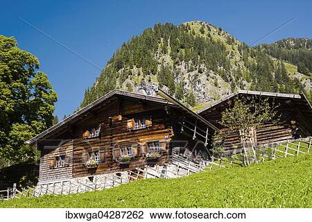 Bergbauernhofe, Gerstruben, Dietersbachtal bei Oberstdorf, Allgauer Alpen, Allgau, Bayern, Deutschland, Europa View Large Photo Image Stock Image - Bergbauernhofe, Gerstruben, Dietersbachtal bei Oberstdorf, Allgauer Alpen, Allgau, Bayern, Deutschland, Europa. Fotosearch