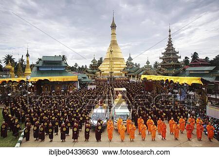 Buddhist monks at the Shwe Taung Pagoda, Bigboon Pilgrims' procession, Dhammakaya Foundation, Dawei, Tanintharyi Region, Myanmar, Asia *** IMPORTANT: Image may not be used in a negative context with the Dhammakaya temple *** View Large Photo Image Stock Image - Buddhist monks at the Shwe Taung Pagoda, Bigboon Pilgrims' procession, Dhammakaya Foundation, Dawei, Tanintharyi Region, Myanmar, Asia *** IMPORTANT: Image may not be used in a negative context with the Dhammakaya temple ***. Fotosearch