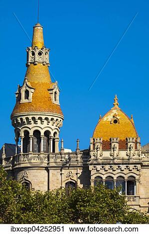 Cases Rocamora, Placa de Catalunya, Barcelona, Katalonien, Spanien, Europa View Large Photo Image Stock Image - Cases Rocamora, Placa de Catalunya, Barcelona, Katalonien, Spanien, Europa. Fotosearch