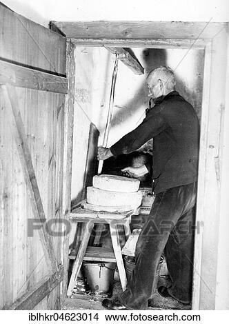 Picture - Cheese dairy, ca. 1925, exact place unknown, Germany, Europe. Fotosearch