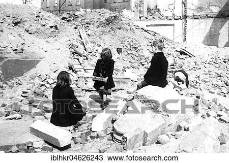 Children in ruins, ca. 1945 Leipzig, Germany, Europe View Large Photo Image Stock Image - Children in ruins, ca. 1945 Leipzig, Germany, Europe. Fotosearch