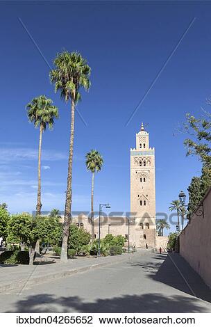 Das Minarett der Koutoubia-Moschee in Marrakesch, Marokko, Afrika View Large Photo Image Stock Image - Das Minarett der Koutoubia-Moschee in Marrakesch, Marokko, Afrika. Fotosearch