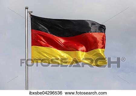Deutsche Flagge, Bundesflagge weht im Wind View Large Photo Image Stock Photograph - Deutsche Flagge, Bundesflagge weht im Wind. Fotosearch