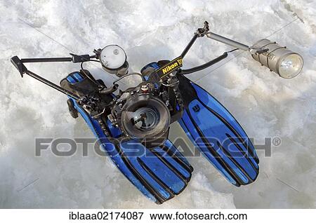 Diver's equipment, for subglacial diving, ice diving, in the frozen Black Sea, a rare phenomenon, last time it occured in 1977, Odessa, Ukraine, Eastern Europe, Europe View Large Photo Image Stock Photo - Diver's equipment, for subglacial diving, ice diving, in the frozen Black Sea, a rare phenomenon, last time it occured in 1977, Odessa, Ukraine, Eastern Europe, Europe. Fotosearch