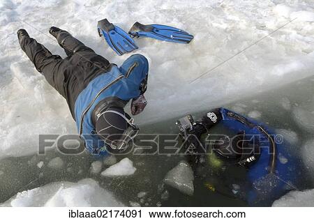 Divers, subglacial diving, ice diving, in the frozen Black Sea, a rare phenomenon, last time it occured in 1977, Odessa, Ukraine, Eastern Europe, Europe View Large Photo Image Stock Image - Divers, subglacial diving, ice diving, in the frozen Black Sea, a rare phenomenon, last time it occured in 1977, Odessa, Ukraine, Eastern Europe, Europe. Fotosearch