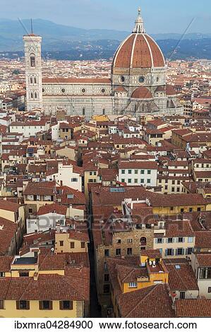 Dom Santa Maria del Fiore, vorne die Dacher von Florenz, von oben, Florenz, Toskana, Italien, Europa View Large Photo Image Stock Image - Dom Santa Maria del Fiore, vorne die Dacher von Florenz, von oben, Florenz, Toskana, Italien, Europa. Fotosearch