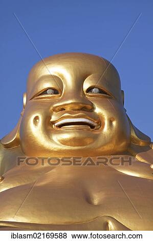 Stock Photo - Fat golden Buddha statue, Wat Piyaram Temple, Chiang Mai, Northern Thailand, Thailand, Southeast Asia, Asia. Fotosearch
