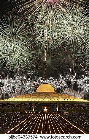Fireworks at Wat Phra Dhammakaya, Chedi Mahadhammakaya Cetiya, Khlong Luang District, Pathum Thani, Bangkok, Thailand, Asia *** IMPORTANT: Image may not be used in a negative context with the Dhammakaya temple *** View Large Photo Image Picture - Fireworks at Wat Phra Dhammakaya, Chedi Mahadhammakaya Cetiya, Khlong Luang District, Pathum Thani, Bangkok, Thailand, Asia *** IMPORTANT: Image may not be used in a negative context with the Dhammakaya temple ***. Fotosearch