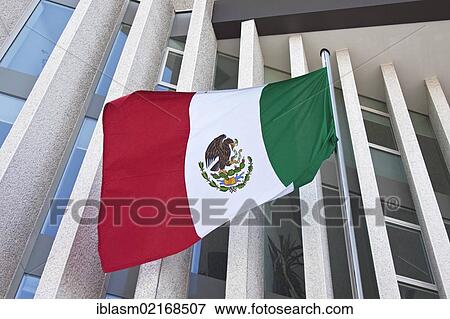 Stock Photo - Flag of Mexico, embassy of Mexico or the United Mexican States, Berlin, Germany, Europe. Fotosearch