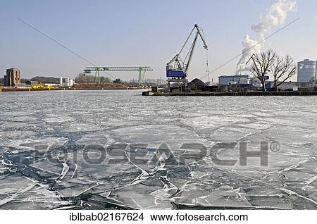 Frozen, icy Dortmund-Ems Canal, harbour, Dortmund, Ruhr Area, North Rhine-Westphalia, Germany, Europe, PublicGround, Europe View Large Photo Image Picture - Frozen, icy Dortmund-Ems Canal, harbour, Dortmund, Ruhr Area, North Rhine-Westphalia, Germany, Europe, PublicGround, Europe. Fotosearch