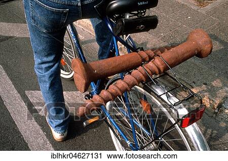 Stock Image - Giant screws on luggage rack, Berlin, Germany, Europe. Fotosearch