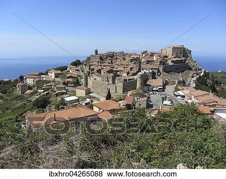 Giglio Castello, Insel Giglio, Toskana, Italien, Europa View Large Photo Image Stock Photo - Giglio Castello, Insel Giglio, Toskana, Italien, Europa. Fotosearch