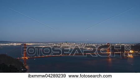 Stock Photo - Golden Gate Bridge, Nacht, San Francisco, USA, Nordamerika. Fotosearch