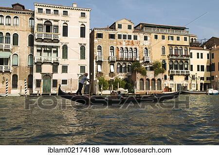 Gondola on the Grand Canal, in front of hotels and palaces, Venice, Veneto, Italy, Europe View Large Photo Image Stock Photo - Gondola on the Grand Canal, in front of hotels and palaces, Venice, Veneto, Italy, Europe. Fotosearch