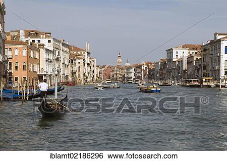 Gondolas and boats on the Grand Canal at the mooring station in San Angelo, Venice, Veneto, Italy, Europe View Large Photo Image Stock Photograph - Gondolas and boats on the Grand Canal at the mooring station in San Angelo, Venice, Veneto, Italy, Europe. Fotosearch