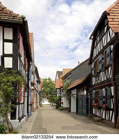 Historic half-timbered houses in Hinnerstaedel in Jockgrim, Pfalz, Rhineland-Palatinate, Germany, Europe View Large Photo Image Picture - Historic half-timbered houses in Hinnerstaedel in Jockgrim, Pfalz, Rhineland-Palatinate, Germany, Europe. Fotosearch