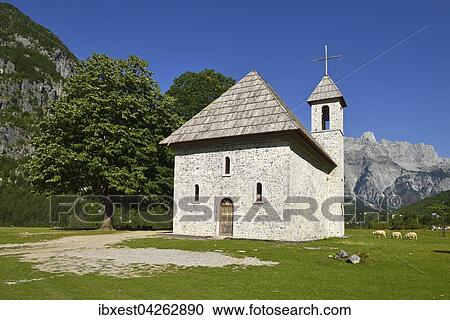 Historische katholische Kirche in Theth, Thethi Tal, Thethi Nationalpark, Albanische Alpen, Balkan, Albanien, Europa View Large Photo Image Stock Image - Historische katholische Kirche in Theth, Thethi Tal, Thethi Nationalpark, Albanische Alpen, Balkan, Albanien, Europa. Fotosearch