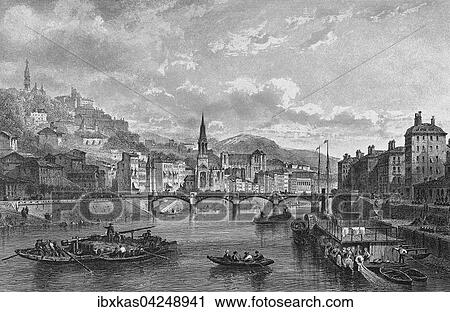 Historische Stadtansicht, Stahlstich, Lyon um 1830, Frankreich, Europa View Large Photo Image Stock Image - Historische Stadtansicht, Stahlstich, Lyon um 1830, Frankreich, Europa. Fotosearch
