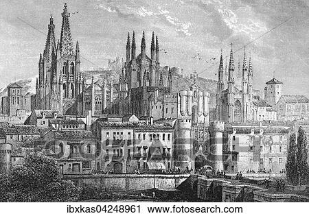 Historische Stadtansicht, Stahlstich, Burgos um 1850, Kastilien, Spanien, Europa View Large Photo Image Stock Image - Historische Stadtansicht, Stahlstich, Burgos um 1850, Kastilien, Spanien, Europa. Fotosearch