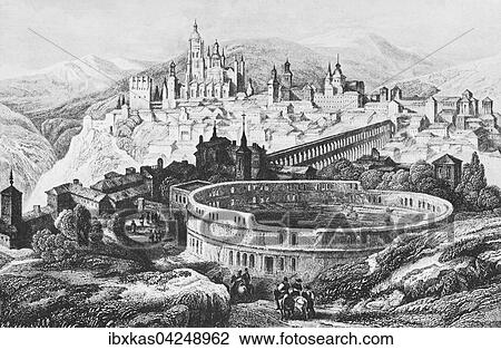 Historische Stadtansicht, Stahlstich, Segovia um 1840, Kastilien, Spanien, Europa View Large Photo Image Stock Image - Historische Stadtansicht, Stahlstich, Segovia um 1840, Kastilien, Spanien, Europa. Fotosearch