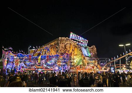 Hoellenblitz Ghost Train, Oktoberfest in Munich, at night, Munich, Upper Bavaria, Bavaria, Germany, Europe View Large Photo Image Stock Image - Hoellenblitz Ghost Train, Oktoberfest in Munich, at night, Munich, Upper Bavaria, Bavaria, Germany, Europe. Fotosearch