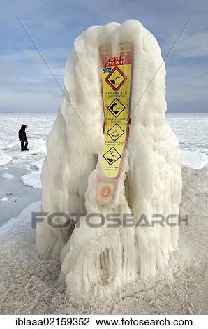 Icy sign, no diving, frozen Black Sea, a rare phenomenon, Odessa, Ukraine, Eastern Europe, Europe View Large Photo Image Stock Image - Icy sign, no diving, frozen Black Sea, a rare phenomenon, Odessa, Ukraine, Eastern Europe, Europe. Fotosearch