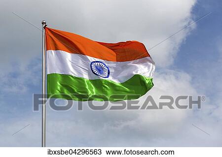 Indische Flagge, Indien-Fahne weht im Wind, Indien, Asien View Large Photo Image Stock Image - Indische Flagge, Indien-Fahne weht im Wind, Indien, Asien. Fotosearch
