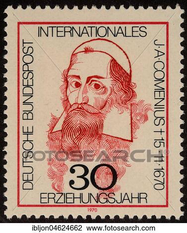 Johan Amos Comenius, a Czech philosopher, pedagogue and theologian, portrait on a German stamp 1970 View Large Photo Image Stock Image - Johan Amos Comenius, a Czech philosopher, pedagogue and theologian, portrait on a German stamp 1970. Fotosearch