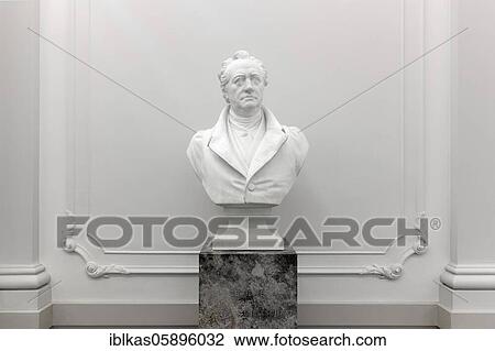 Stock Image - Johann Wolfgang von Goethe, bust of Carl Rumpf, 1896, Goethe and Schiller Archive, Weimar, Thuringia, Germany, Europe. Fotosearch
