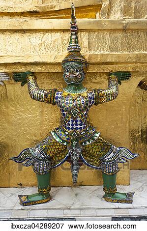 Karyatide an der Gold-Chedi im Wat Phra Kaeo Tempel, Konigspalast, Bangkok, Thailand, Asien View Large Photo Image Stock Photo - Karyatide an der Gold-Chedi im Wat Phra Kaeo Tempel, Konigspalast, Bangkok, Thailand, Asien. Fotosearch