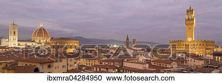 Kathedrale von Florenz und Palazzo Vecchio bei Dammerung, Altstadt, Florenz, Toskana, Italien, Europa View Large Photo Image Stock Image - Kathedrale von Florenz und Palazzo Vecchio bei Dammerung, Altstadt, Florenz, Toskana, Italien, Europa. Fotosearch