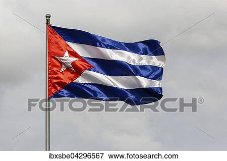 Kubanische Flagge, Kuba Fahne weht im Wind, Kuba, Nordamerika View Large Photo Image Stock Photo - Kubanische Flagge, Kuba Fahne weht im Wind, Kuba, Nordamerika. Fotosearch